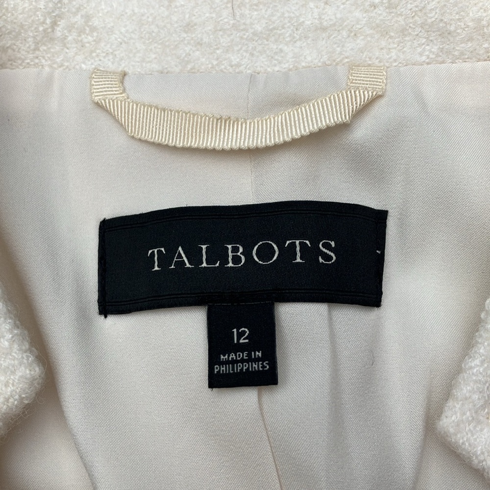 Talbots Cream Textured Two-Button Blazer - Picture 7 of 16